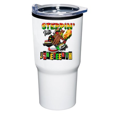 Stepping Into Juneteenth African American Black Shoes Tumbler