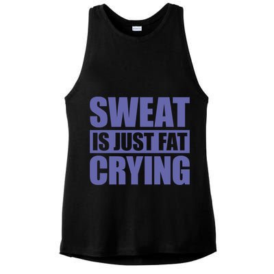 Sweat Is Just Fat Crying Great Gift Sweat Is Fat Crying Gift Ladies PosiCharge Tri-Blend Wicking Tank