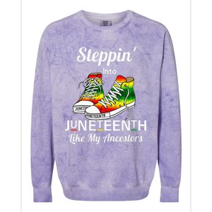 Stepping Into Juneteenth Like My Ancestors Happy Juneteenth Colorblast Crewneck Sweatshirt