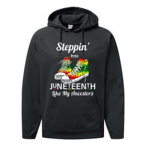 Stepping Into Juneteenth Like My Ancestors Happy Juneteenth Performance Fleece Hoodie