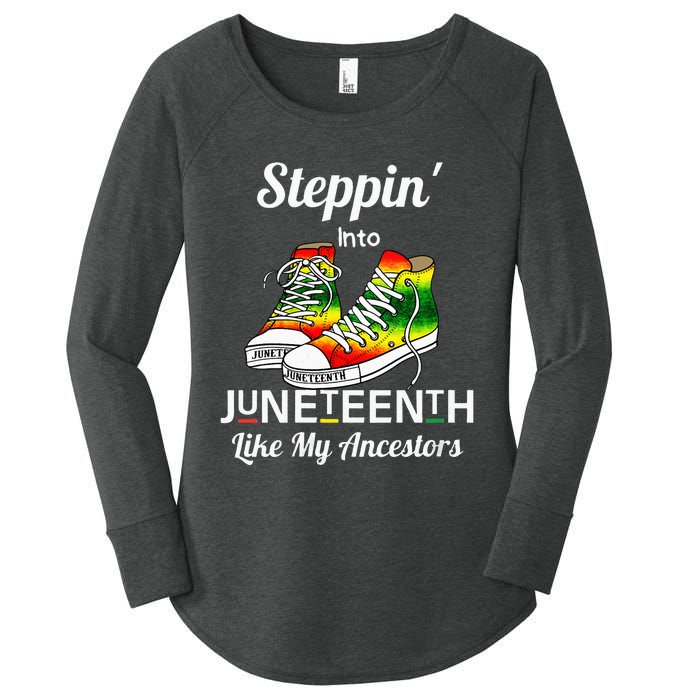 Stepping Into Juneteenth Like My Ancestors Happy Juneteenth Women's Perfect Tri Tunic Long Sleeve Shirt