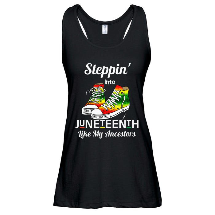 Stepping Into Juneteenth Like My Ancestors Happy Juneteenth Ladies Essential Flowy Tank