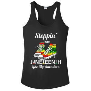 Stepping Into Juneteenth Like My Ancestors Happy Juneteenth Ladies PosiCharge Competitor Racerback Tank