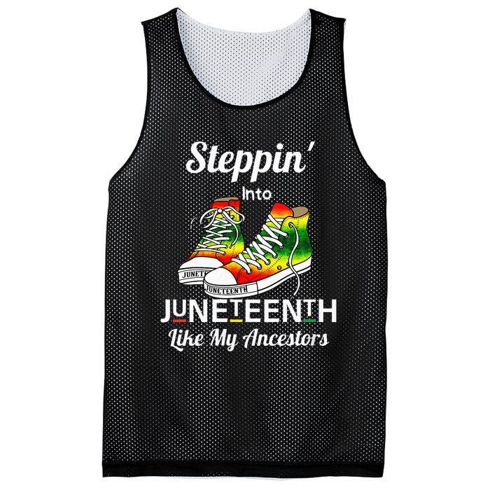 Stepping Into Juneteenth Like My Ancestors Happy Juneteenth Mesh Reversible Basketball Jersey Tank