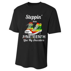 Stepping Into Juneteenth Like My Ancestors Happy Juneteenth Performance Sprint T-Shirt