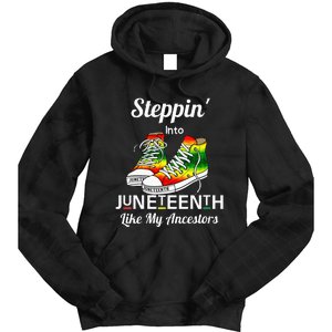 Stepping Into Juneteenth Like My Ancestors Happy Juneteenth Tie Dye Hoodie