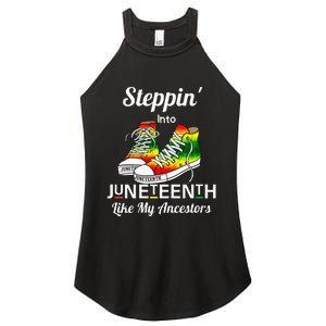 Stepping Into Juneteenth Like My Ancestors Happy Juneteenth Women's Perfect Tri Rocker Tank