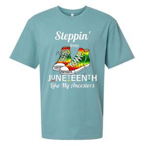 Stepping Into Juneteenth Like My Ancestors Happy Juneteenth Sueded Cloud Jersey T-Shirt