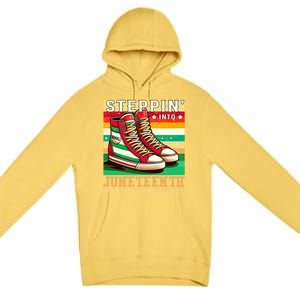 Stepping Into Junenth Like My Ancestors Black History Funny Gift Premium Pullover Hoodie