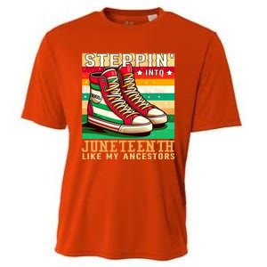 Stepping Into Junenth Like My Ancestors Black History Funny Gift Cooling Performance Crew T-Shirt