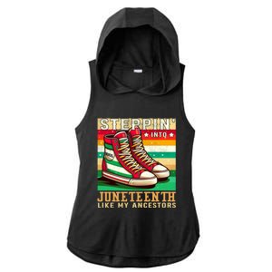 Stepping Into Junenth Like My Ancestors Black History Funny Gift Ladies PosiCharge Tri-Blend Wicking Draft Hoodie Tank