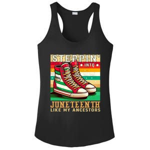 Stepping Into Junenth Like My Ancestors Black History Funny Gift Ladies PosiCharge Competitor Racerback Tank