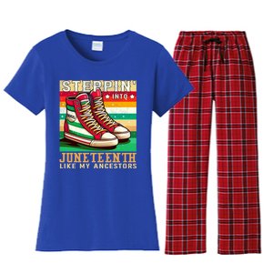 Stepping Into Junenth Like My Ancestors Black History Funny Gift Women's Flannel Pajama Set