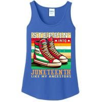 Stepping Into Junenth Like My Ancestors Black History Funny Gift Ladies Essential Tank