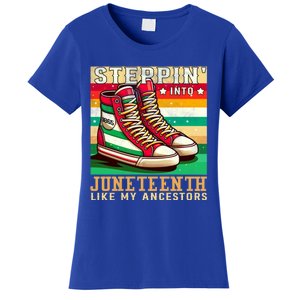 Stepping Into Junenth Like My Ancestors Black History Funny Gift Women's T-Shirt