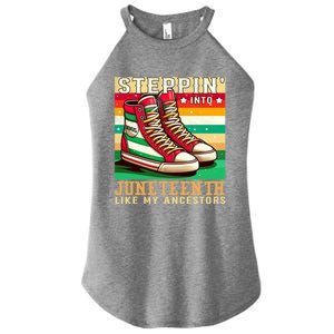 Stepping Into Junenth Like My Ancestors Black History Funny Gift Women's Perfect Tri Rocker Tank