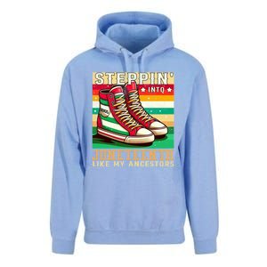 Stepping Into Junenth Like My Ancestors Black History Funny Gift Unisex Surf Hoodie