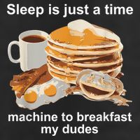 Sleep Is Just A Time Machine To Breakfast My Dudes Garment-Dyed Fleece Hoodie