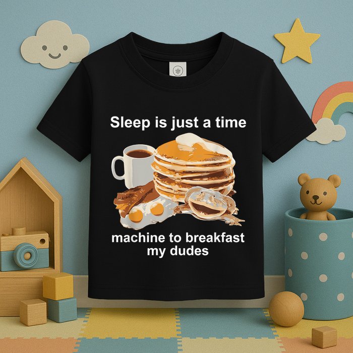 Sleep Is Just A Time Machine To Breakfast My Dudes Toddler T-Shirt