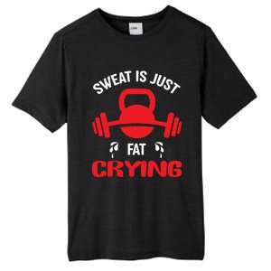 Sweat Is Just Fat Crying Workout Cute Gift Tall Fusion ChromaSoft Performance T-Shirt