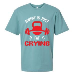 Sweat Is Just Fat Crying Workout Cute Gift Sueded Cloud Jersey T-Shirt