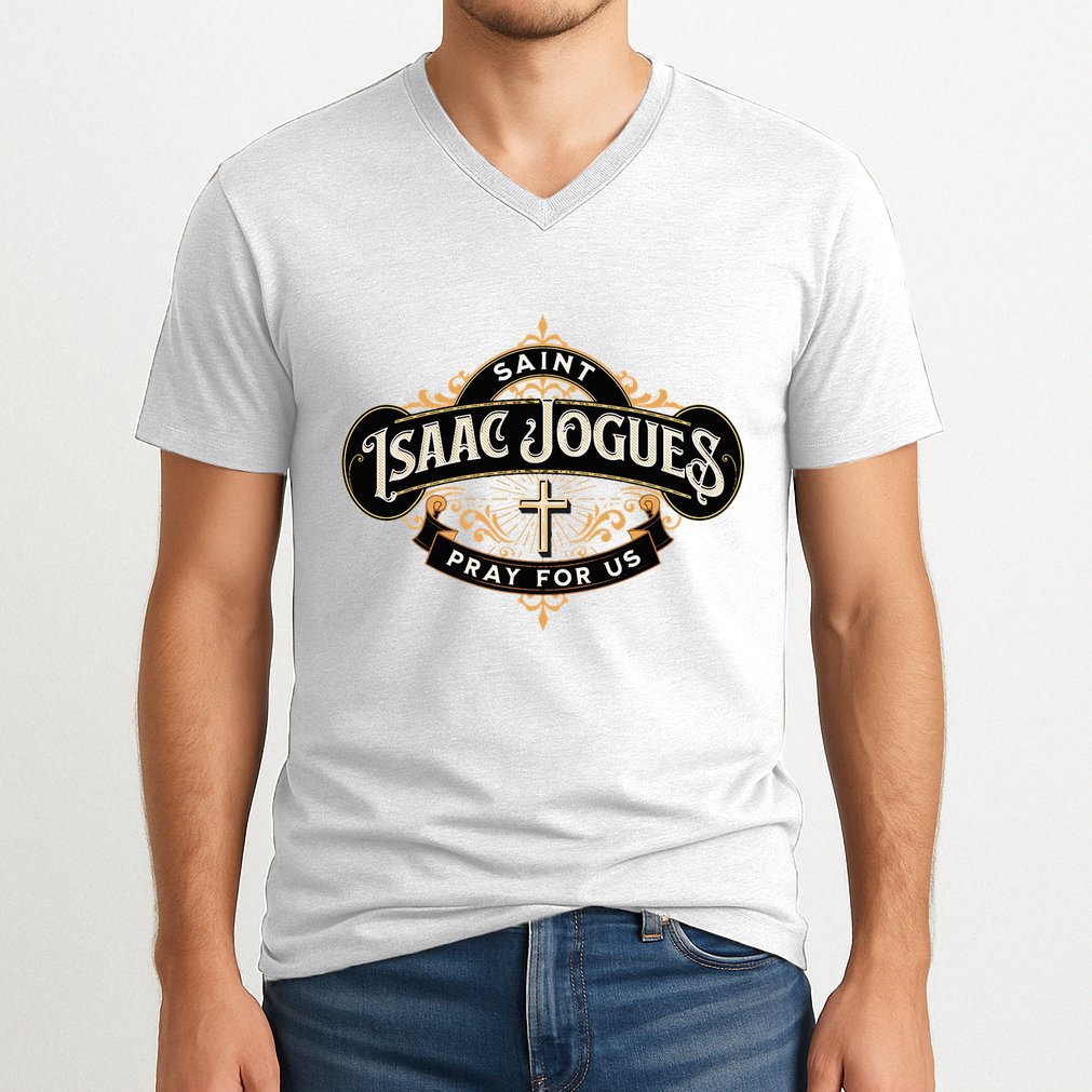 St Isaac Jogues Catholic Confirmation Jesuit French Saints V-Neck T-Shirt