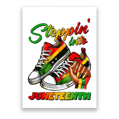 Stepping Into Juneteenth Afro Woman Black Girl Sneakers Poster