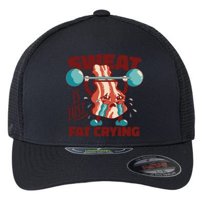 Sweat Is Just Fat Crying Funny Quotes Gift Flexfit Unipanel Trucker Cap