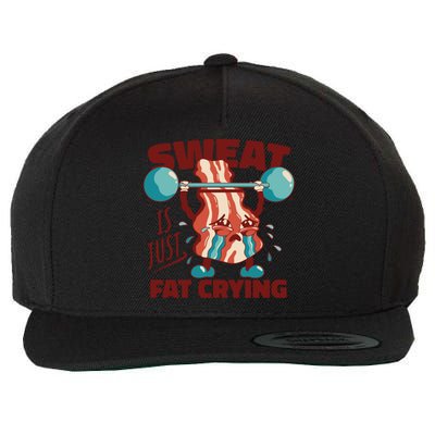 Sweat Is Just Fat Crying Funny Quotes Gift Wool Snapback Cap