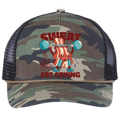 Sweat Is Just Fat Crying Funny Quotes Gift Retro Rope Trucker Hat Cap