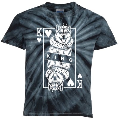 Shiba Inu King Of Hearts Funny Dog Playing Card Pop Art Kids Tie-Dye T-Shirt