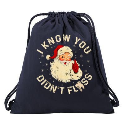 Santa I Know You DidnT Floss Dentist Dental Christmas Drawstring Bag