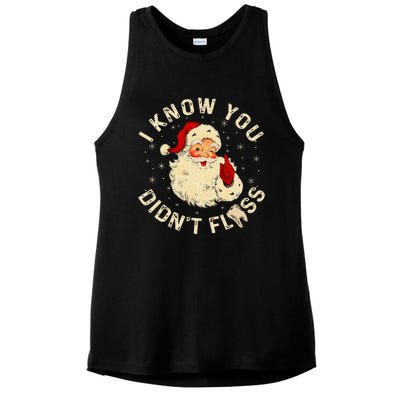 Santa I Know You DidnT Floss Dentist Dental Christmas Ladies PosiCharge Tri-Blend Wicking Tank