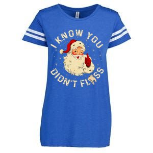 Santa I Know You DidnT Floss Dentist Dental Christmas Enza Ladies Jersey Football T-Shirt