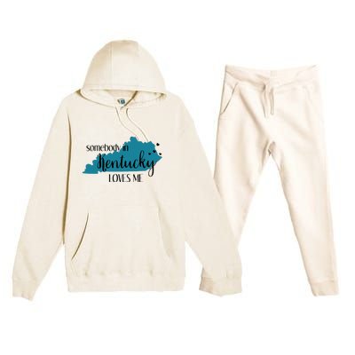 Somebody In Kentucky Loves Me Ky State Premium Hooded Sweatsuit Set