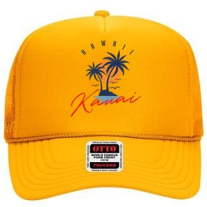 Summer In Kauai Beach Hawaii High Crown Mesh Back Trucker Hat