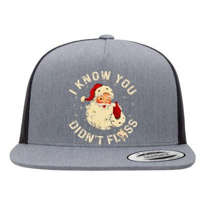 Santa I Know You DidnT Floss Dentist Dental Christmas Flat Bill Trucker Hat