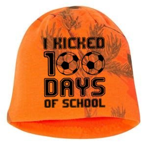 Soccer I Kicked 100 Days Of School Kati - Camo Knit Beanie