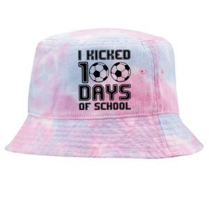 Soccer I Kicked 100 Days Of School Tie-Dyed Bucket Hat