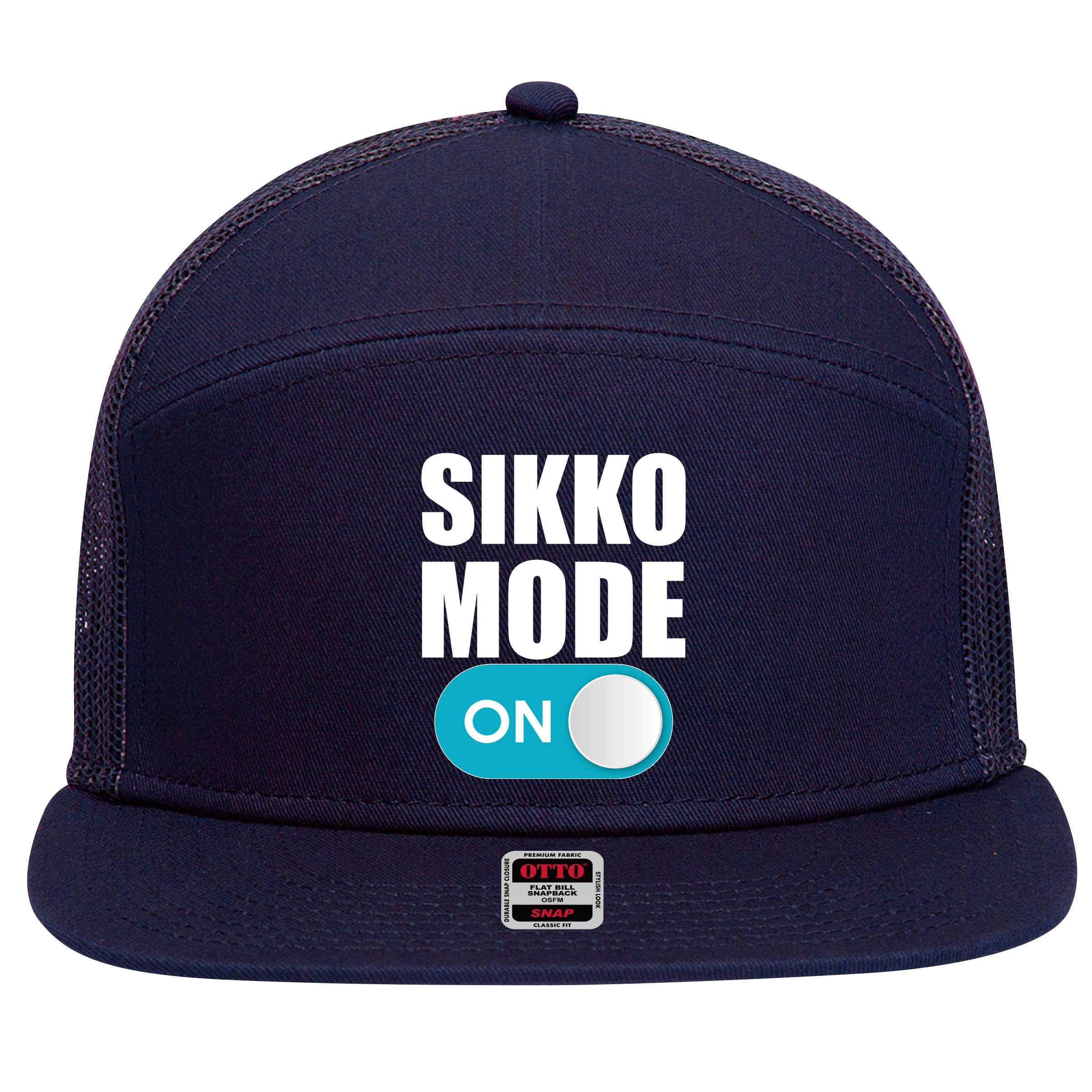 Sikko Mode On Funny Meme 7 Panel Mesh Trucker Snapback Hat