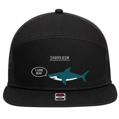 Sharkasm I Love Salad 7 Panel Mesh Trucker Snapback Hat