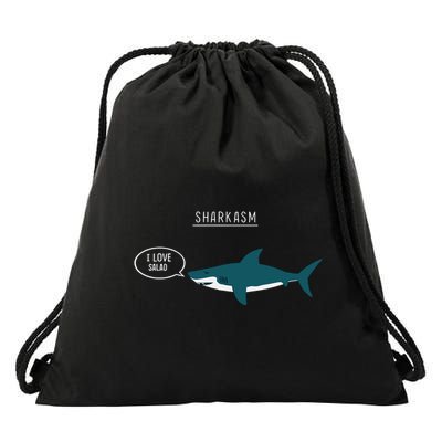 Sharkasm I Love Salad Drawstring Bag