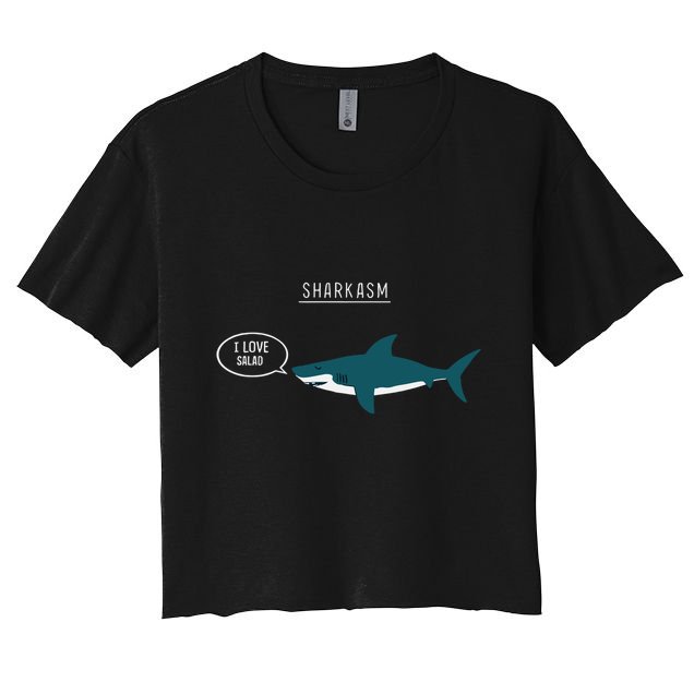 Sharkasm I Love Salad Crop Top
