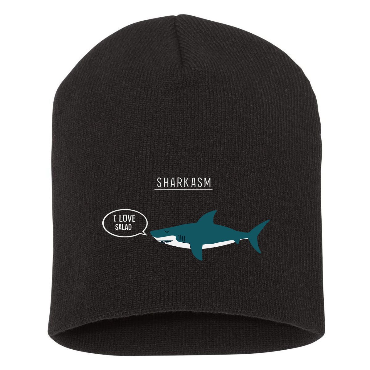 Sharkasm I Love Salad Short Acrylic Beanie