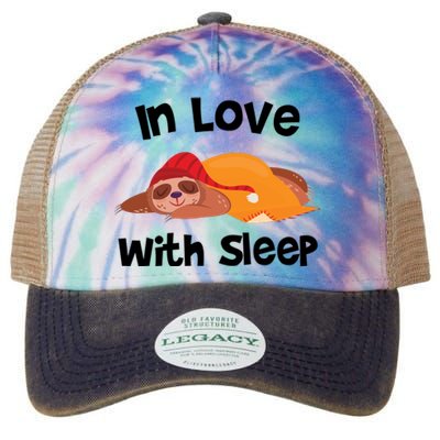 Sloth In Love With Sleep Legacy Tie Dye Trucker Hat