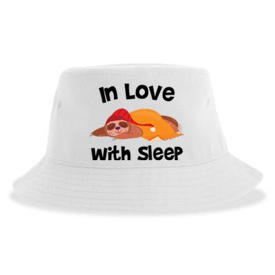 Sloth In Love With Sleep Sustainable Bucket Hat