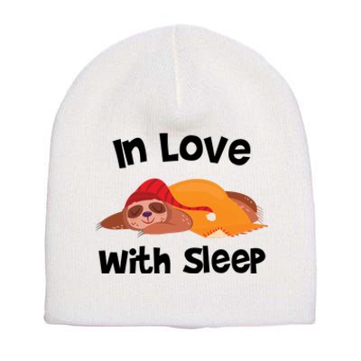 Sloth In Love With Sleep Short Acrylic Beanie