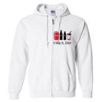 Soda I Like It Diet Essentials Morning Beverage Love Full Zip Hoodie