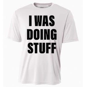 Sorry I'm Late, I Was Doing Stuff Funny Couples Cooling Performance Crew T-Shirt