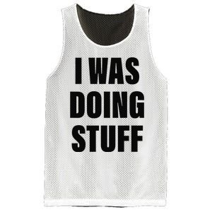 Sorry I'm Late, I Was Doing Stuff Funny Couples Mesh Reversible Basketball Jersey Tank